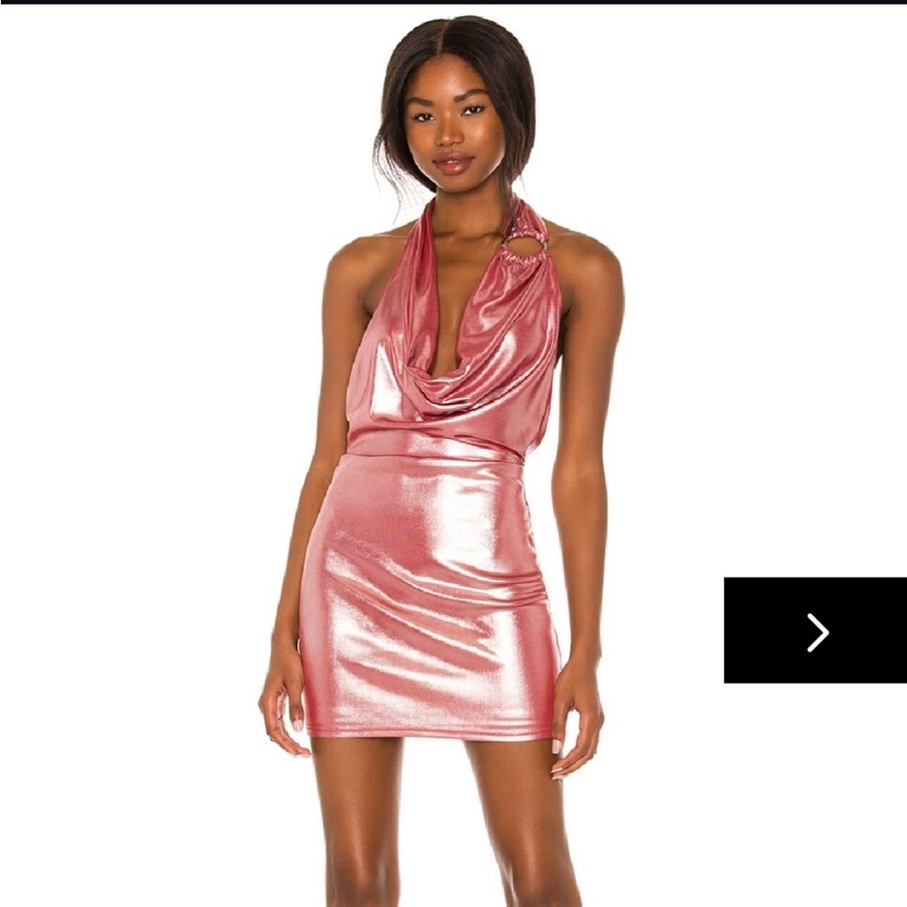 REVOLVE Metallic Pink Mini Dress